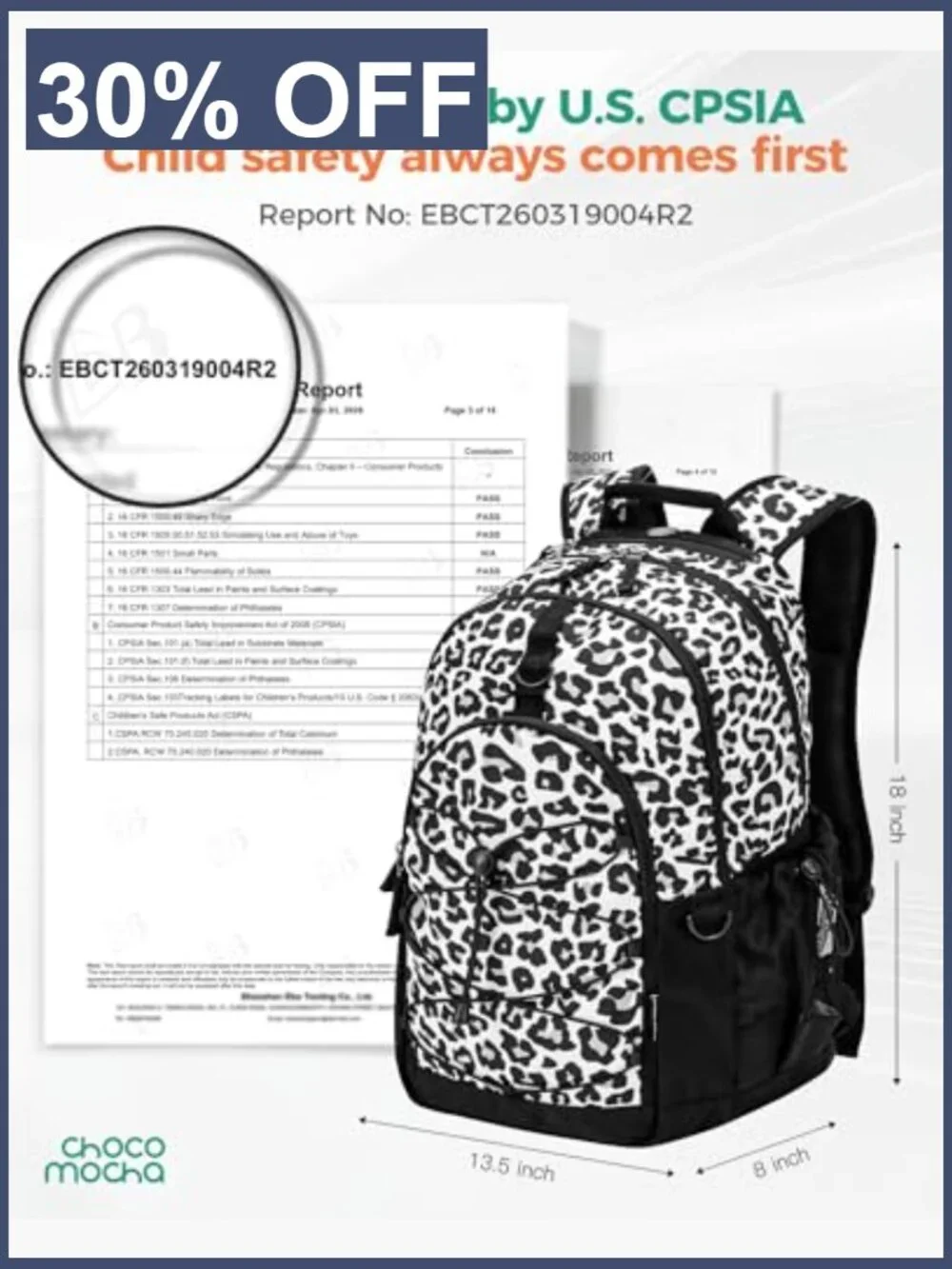 Teen Girl Backpack - 18 Inch Travel School Laptop Bookbag for Middle School